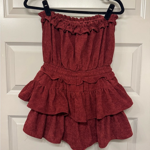 Maroon Ruffled Romper - Picture 3 of 3